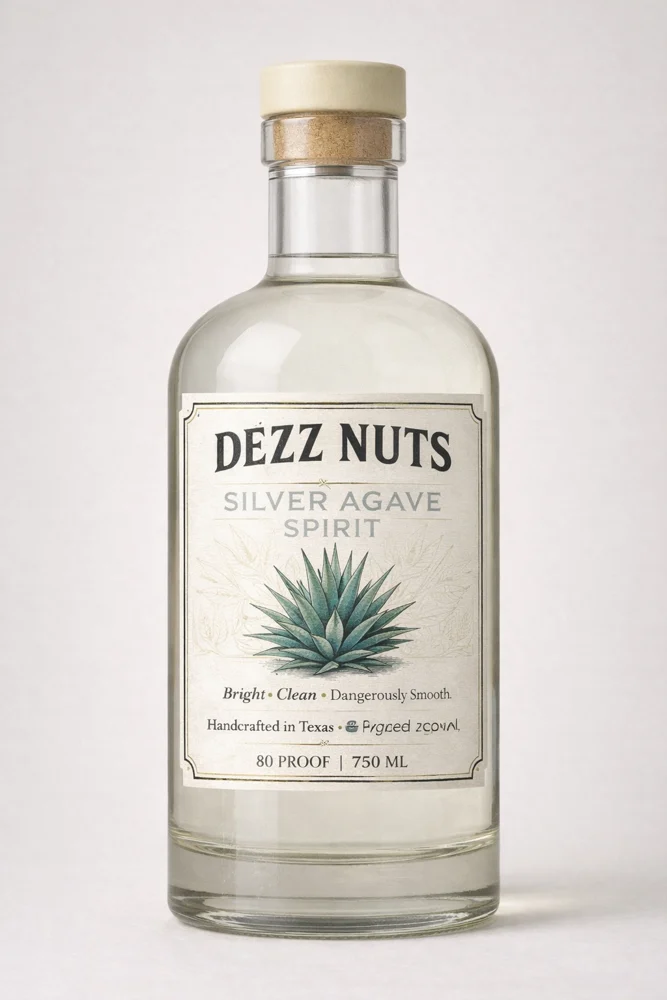 Dezz Nuts Silver Agave Spirit bottle